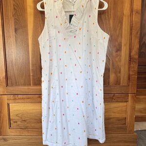 Crown & Ivy White Dress with Colorful Dots